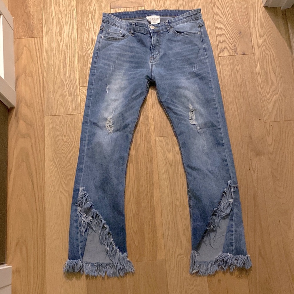 Hayden spilt hem denim
